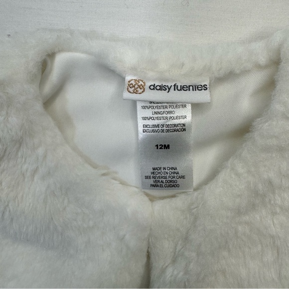 12M girls faux fur vest w/ pink ribbon accents. By Daisy Fuentes K024-1 - Picture 2 of 6